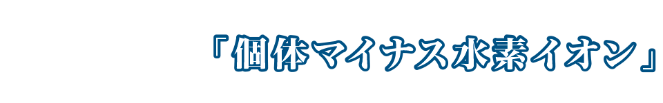 あなたを変える「個体マイナス水素イオン」