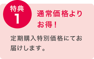 特典1 通常価格よりお得!